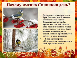 Синичкин день Синичкин день.